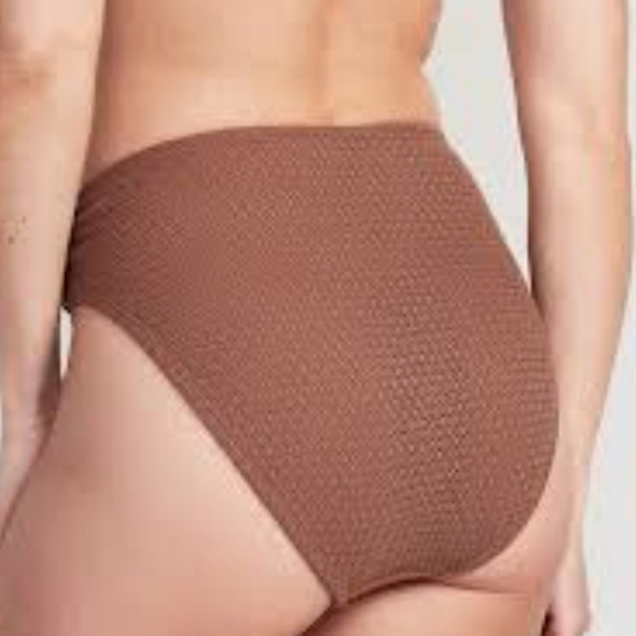 OLDNAVY Mid-Rise Ring Crochet-Knit French-Cut Bikini Swim Bottoms. Brown.S NWT - Picture 3 of 10